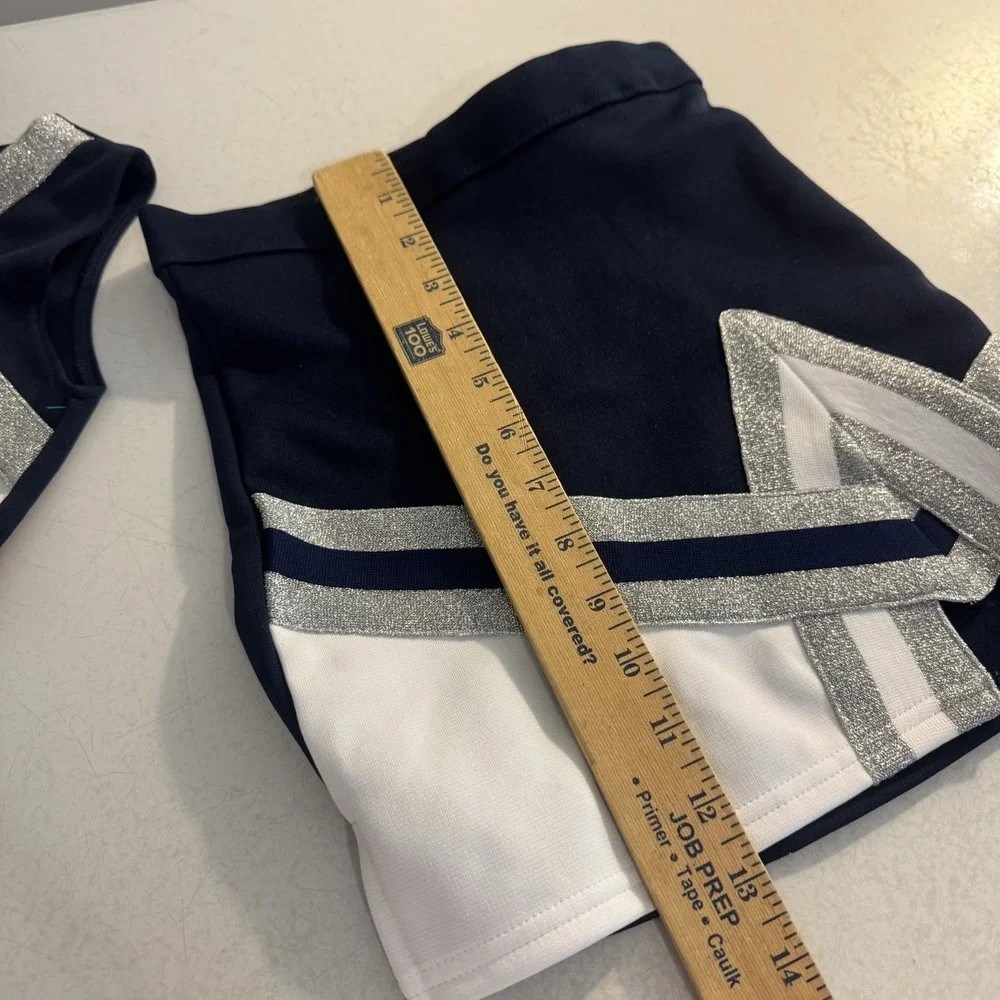 Huskies Cheer Leader Youth Size Small Blue‎ Silver 2 Pc Set
